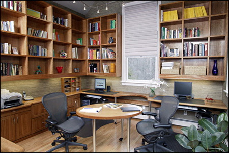 kütüphaneli-çalışma-masası